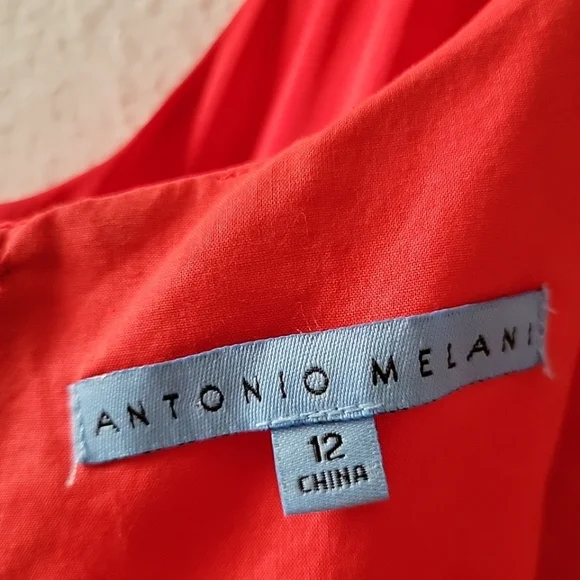 Antonio Melani Orange Embroidery Floral  Dress Size 12 - Picture 8 of 15